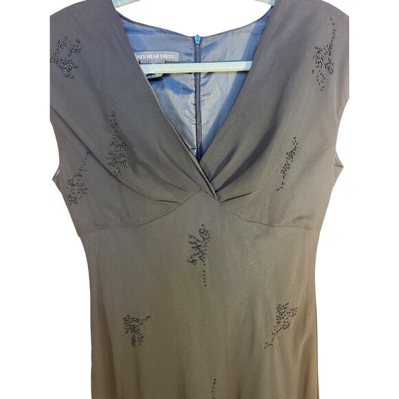 Black Beaded Long Dress Sz 8 Jones Wear Fairy Whimsy Elegant - Picture 2 of 10